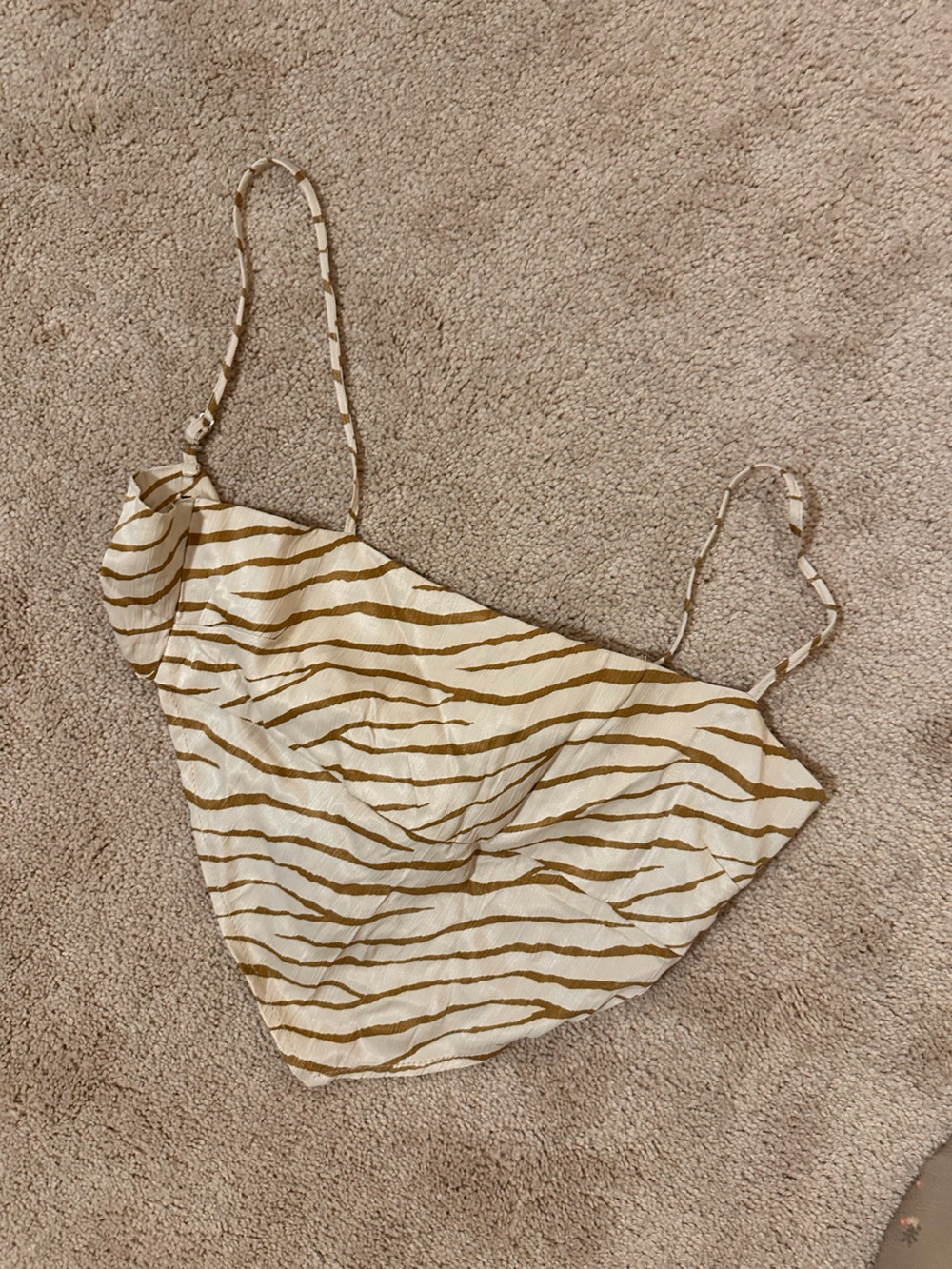 Cream and Gold Zebra Print Cami Top